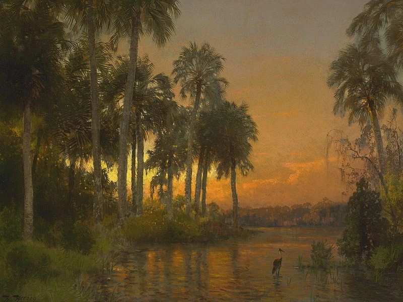 1832-Hermann Herzog - Tramonto in Florida